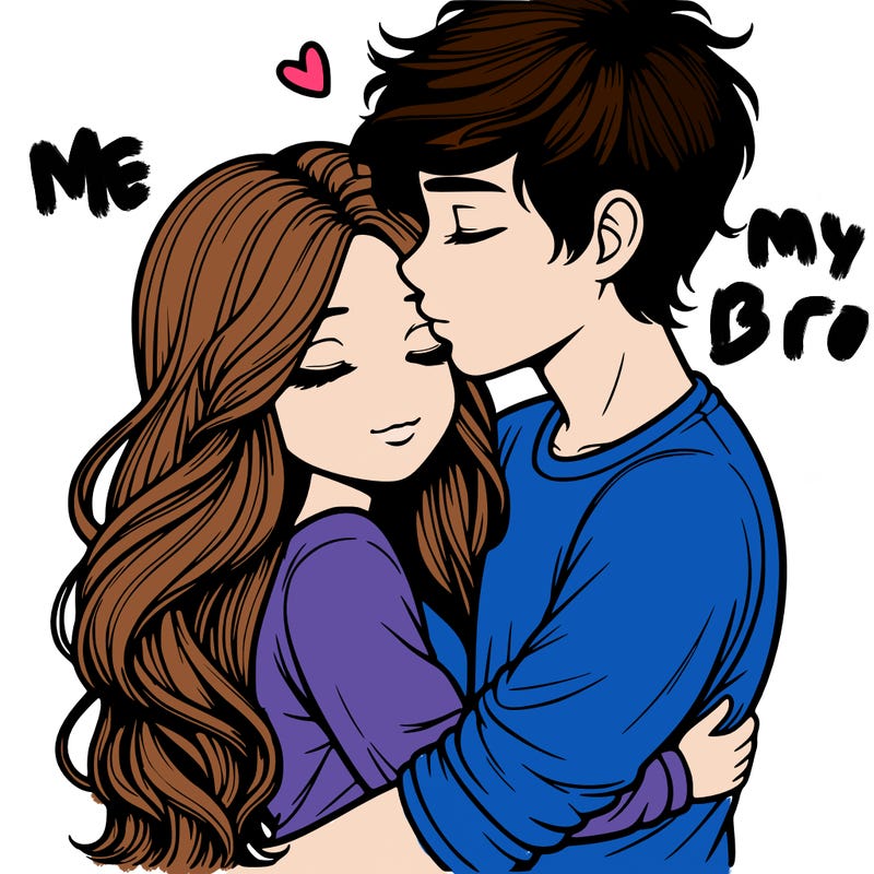 a realistic couple boy and girl hugging and kissing