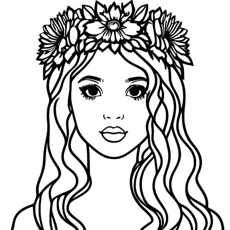 girl with flowers crown