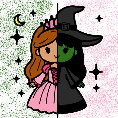 split princess and witch