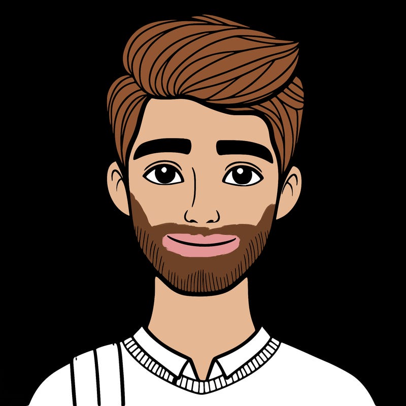 man with a city background