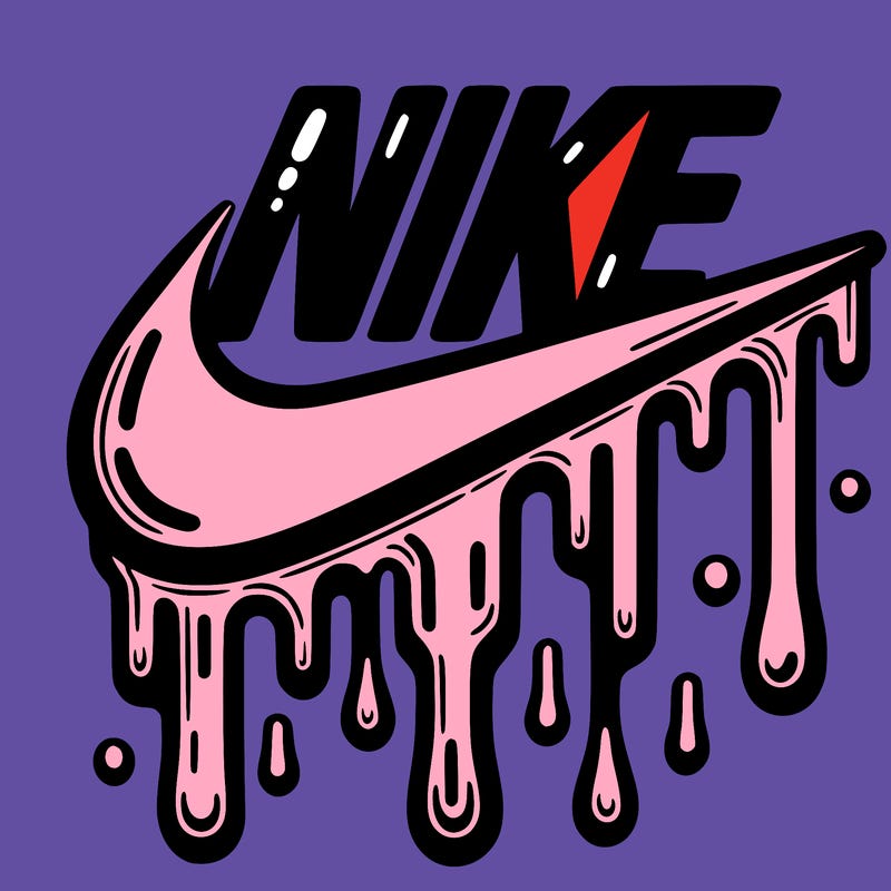 dripping nike logo
