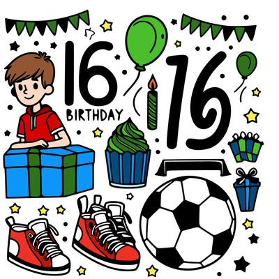 16th birthday and soccer themed