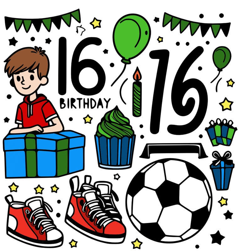 16th birthday and soccer themed