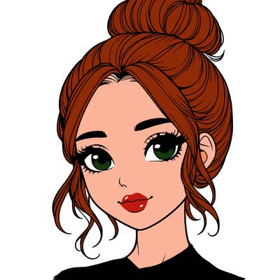 realistic pretty girl with hair in bun