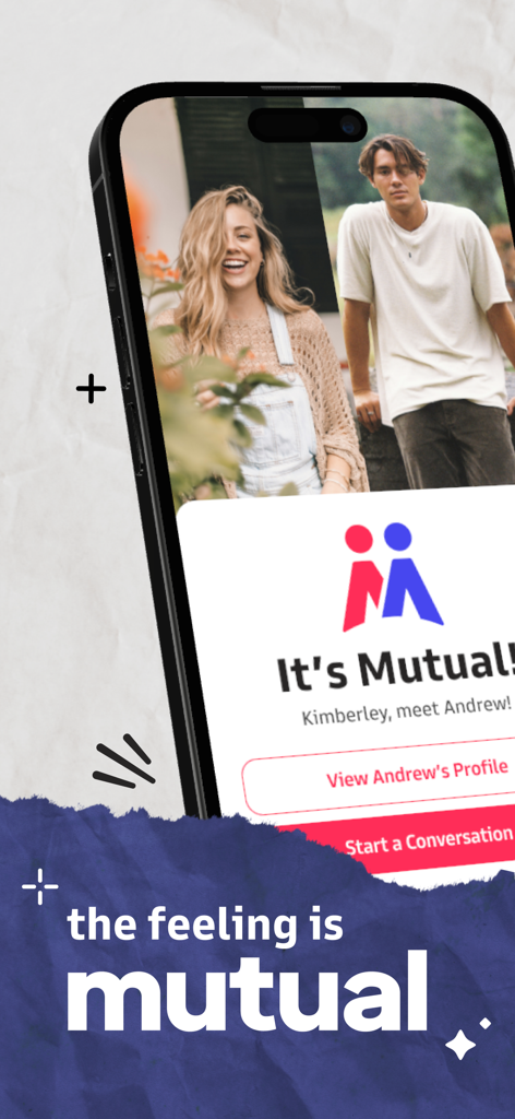 Mutual LDS dating app screen showing a match between two users