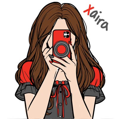 a realistic girl holding her phone taking pictures