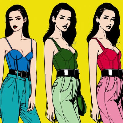 realistic female fashion pose