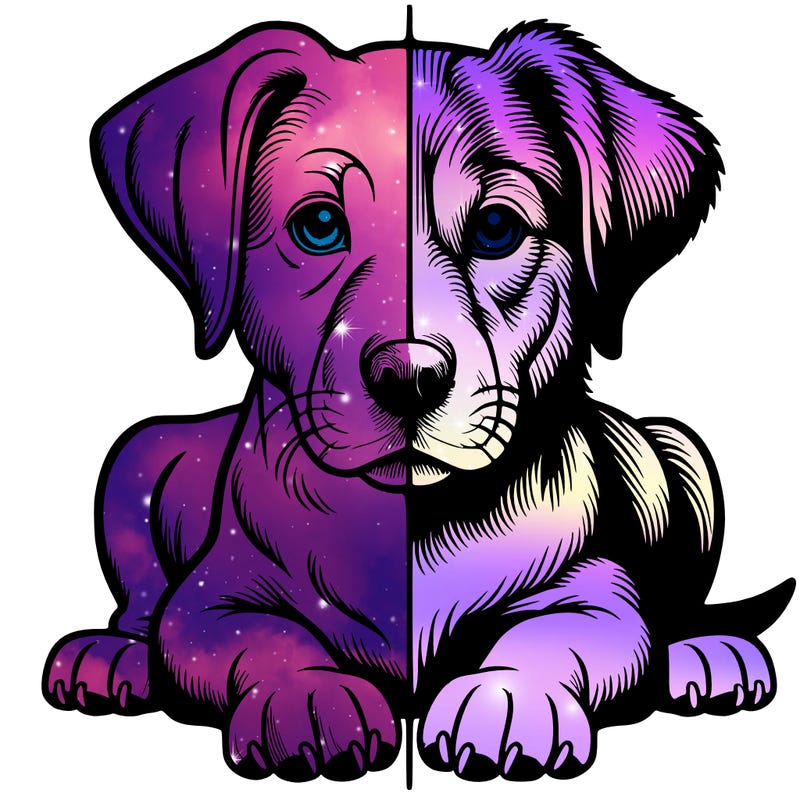 realistic dog split picture