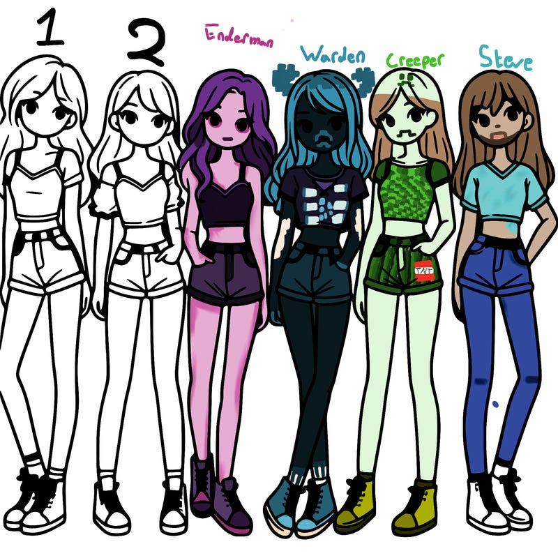 a group of girls wearing crop tops and shorts