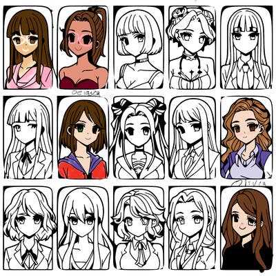 girls that look diffrent anime