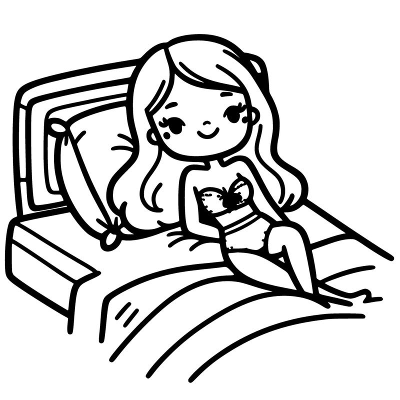 girl in a bikini laying in bed