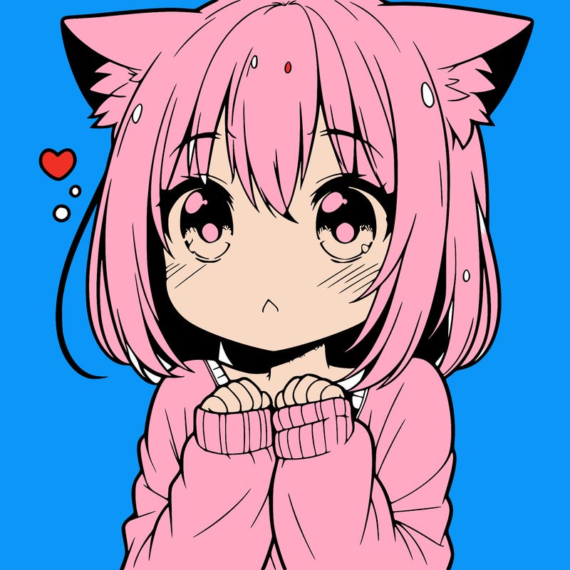 shy anime catgirl