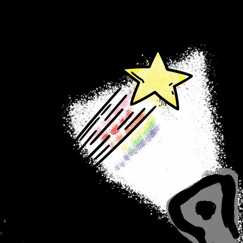 a shooting star in the sky