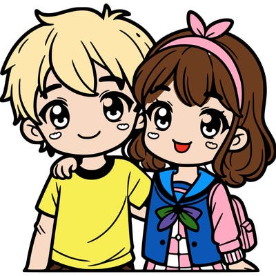 a boy and a girl together