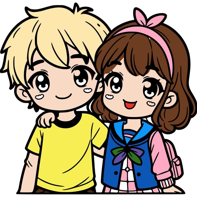 a boy and a girl together