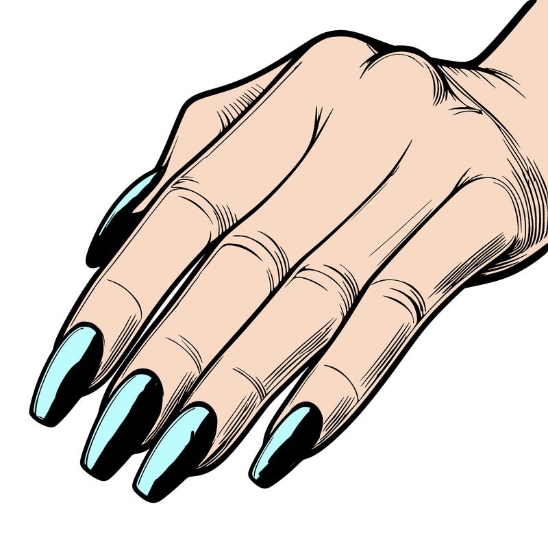 realistic hand blank nails
