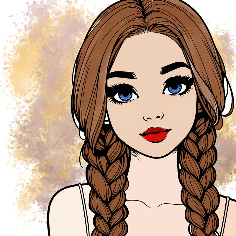 realistic girl with braids