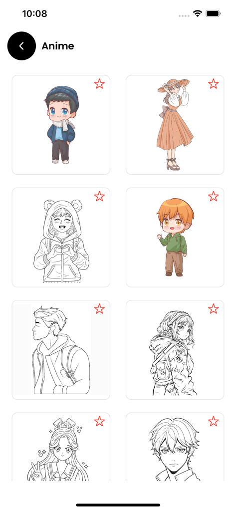 AR Drawing - Trace to Sketches - A collection of anime character sketches and line art templates for tracing within the app