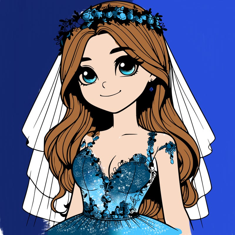 realistic girl in a wedding dress