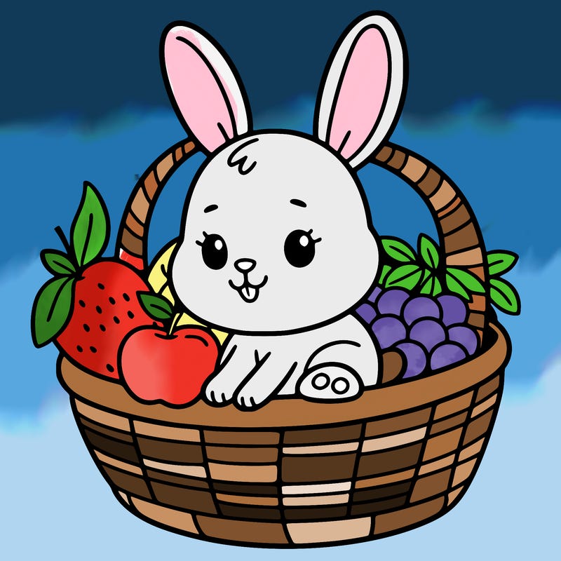 bunny in a fruit basket
