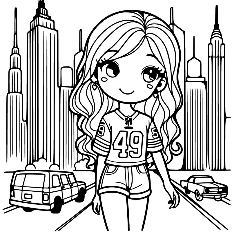 a girl a 49 jersey on in the city