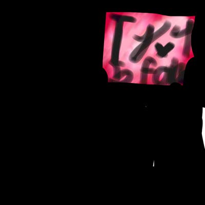 realistic girl holding up a sign