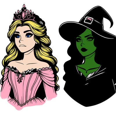 princess and witch realistic