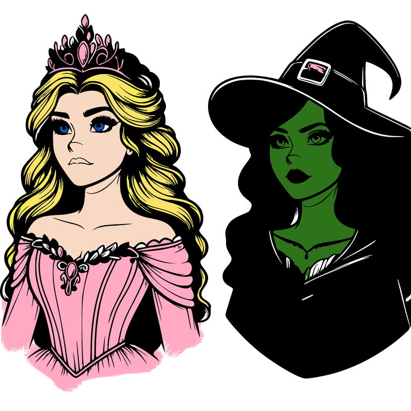 princess and witch realistic