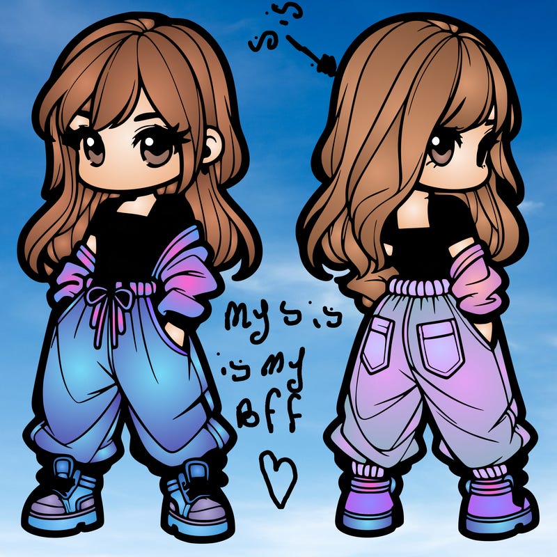 girl in crop top and baggy pants