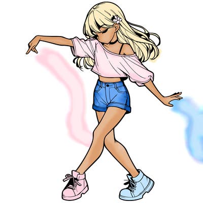 realistic girl danceing