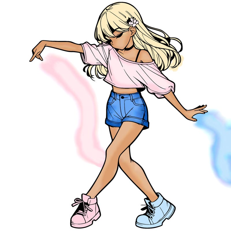 realistic girl danceing