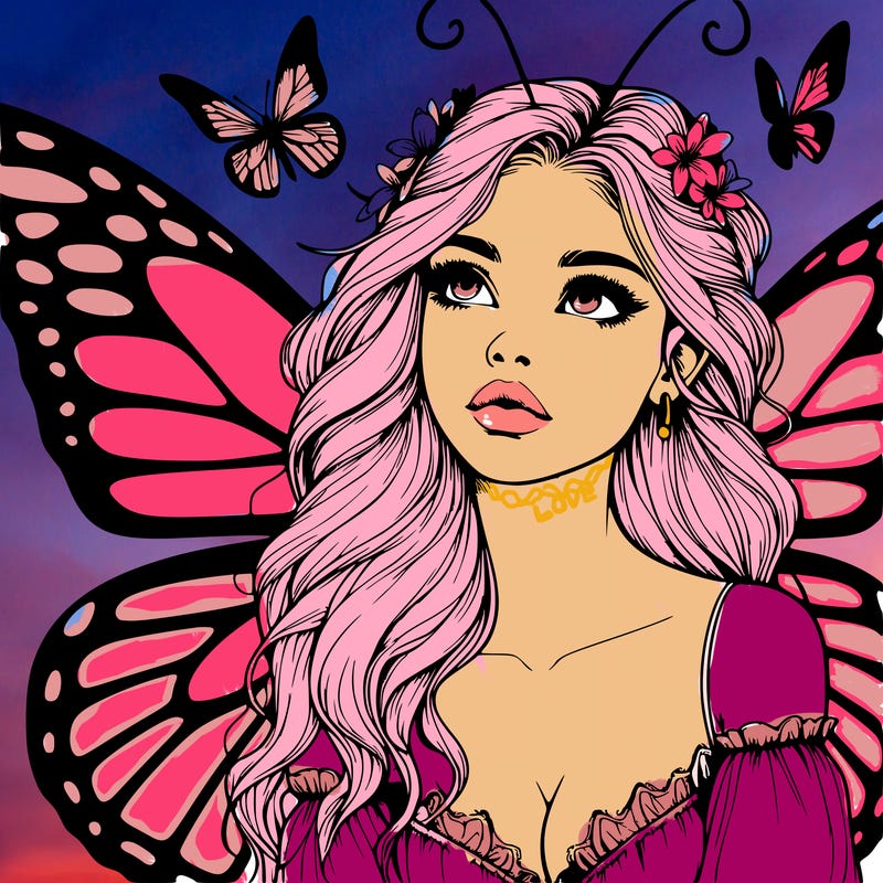 butterfly fairy realistic girl