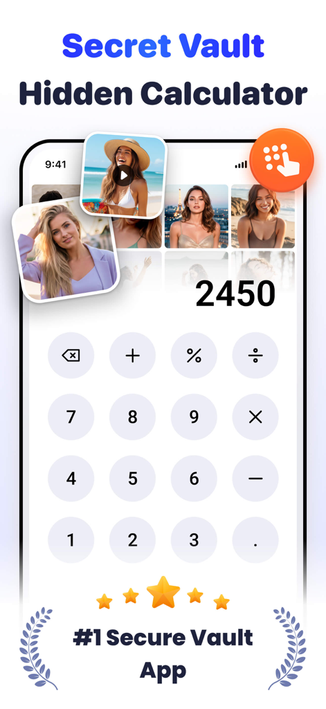 Calculator Lock - Hide Photos - La aplicación Calculator Lock muestra una bóveda secreta oculta detrás de una interfaz de calculadora