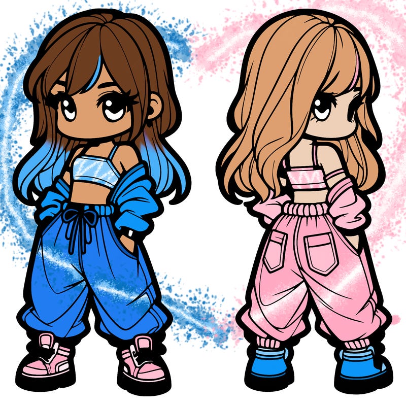 girl in crop top and baggy pants