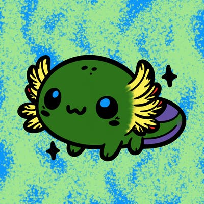 cute easy baby axolotl