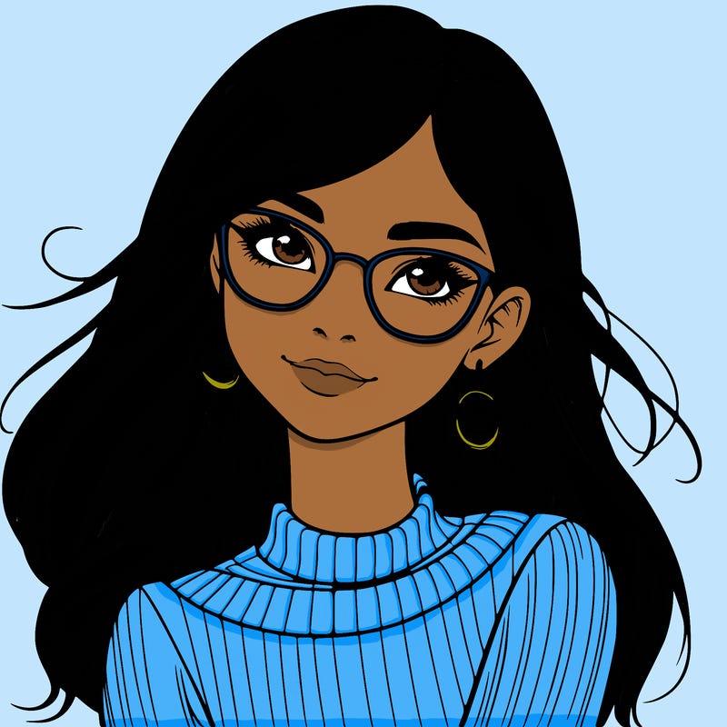 realistic girl with glasses