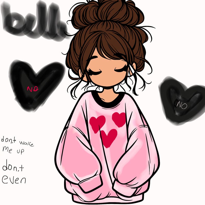 girl with baggy sweatshirt and messy bun