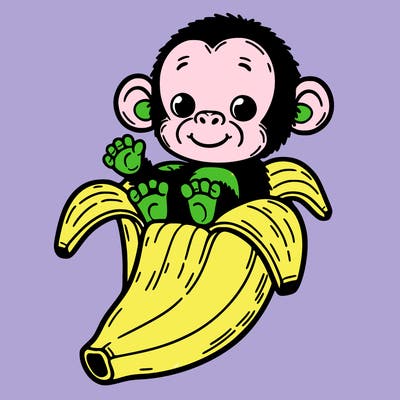 chimpanzee in a banana
