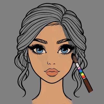 realistic person with makeup