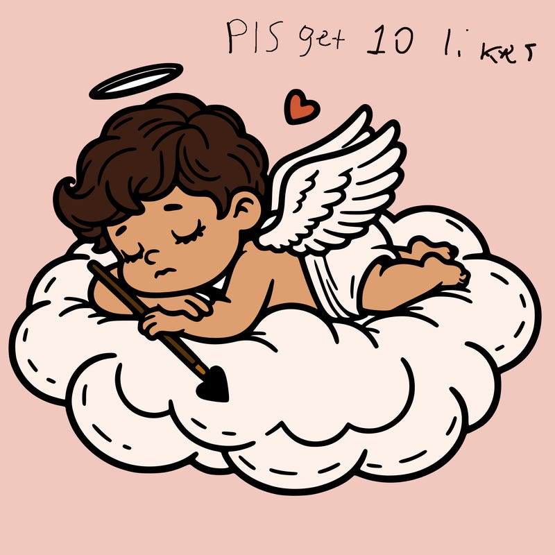 cupid asleep on a cloud