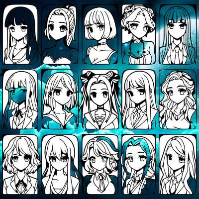 girls that look diffrent anime