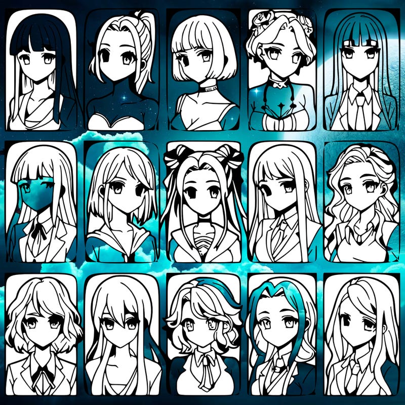 girls that look diffrent anime