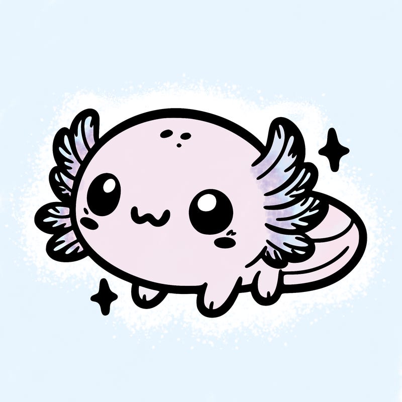 cute easy baby axolotl