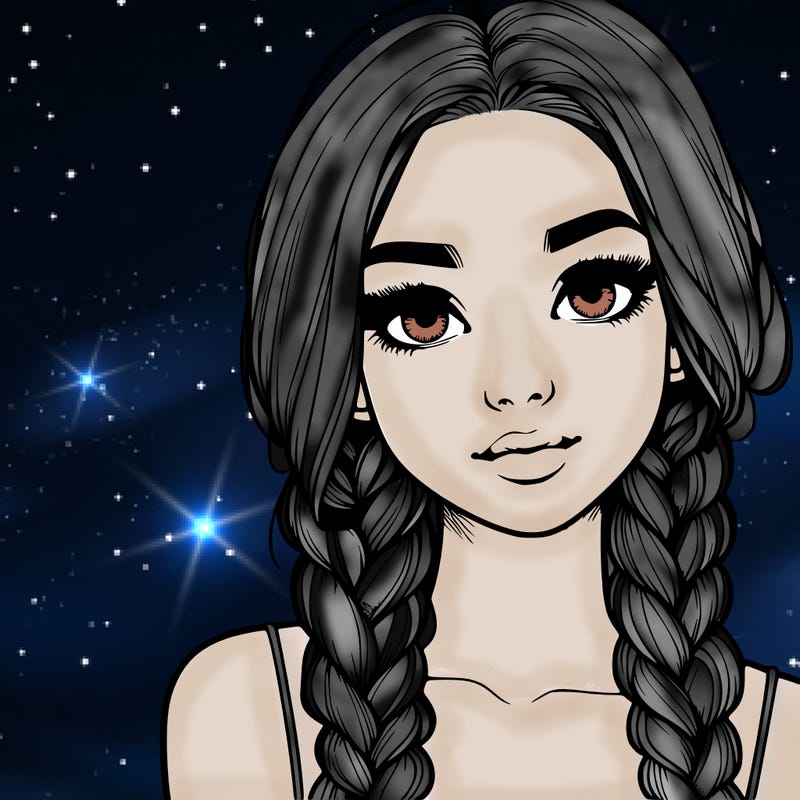 realistic girl with braids