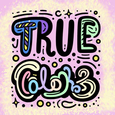 "true colors" written