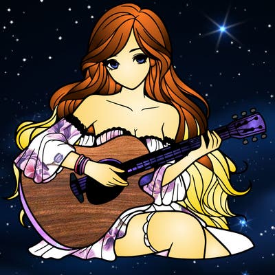 beautiful girl playing the guitar