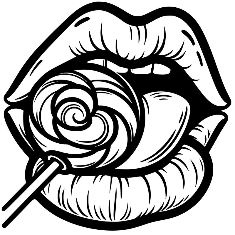 lips eatingng lollipop