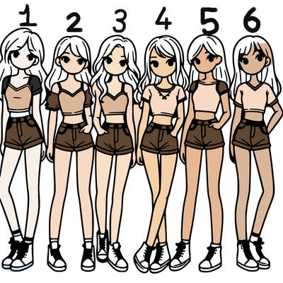 a group of girls wearing crop tops and shorts