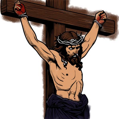 jesus realistic on the cross