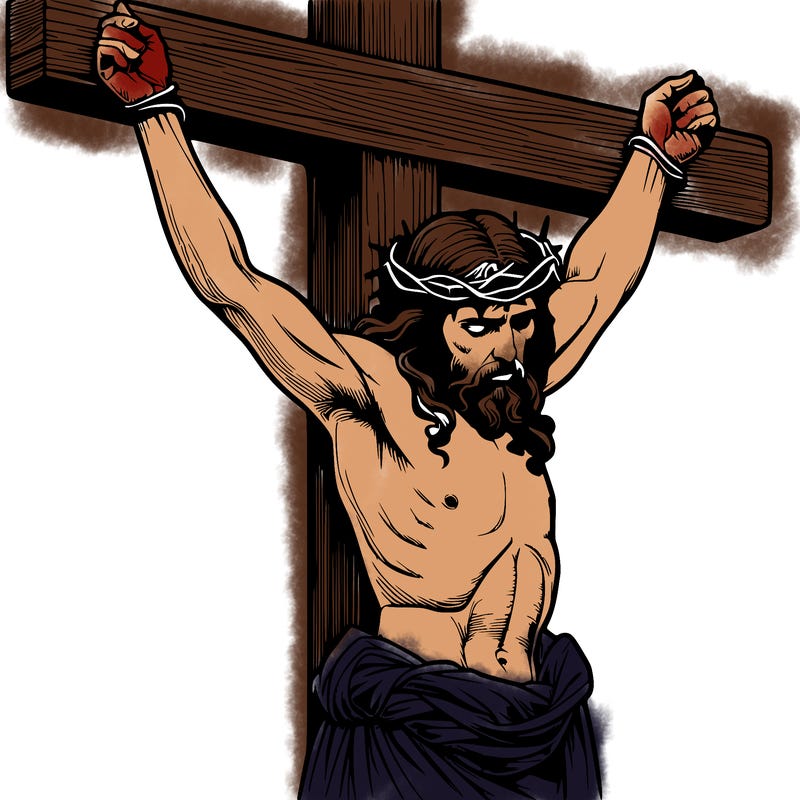 jesus realistic on the cross